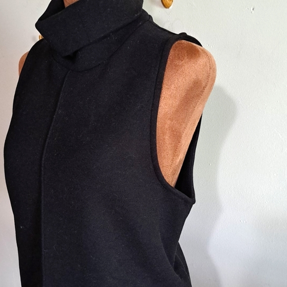 A53 NWT OGL Fuzzlux Turtle Neck Split Hem Top Black Size Md Relaxed Fit Stretch - Picture 6 of 11